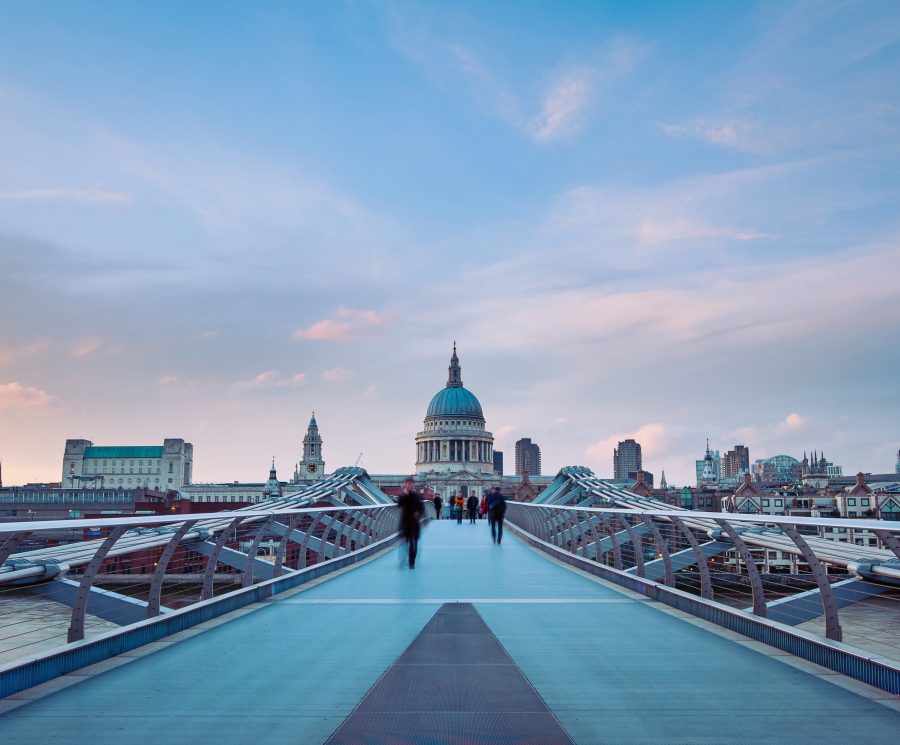 Looking across Millennium Bridge to St Paul's