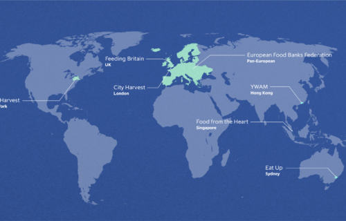 World map showing locations of Million Meals initiative