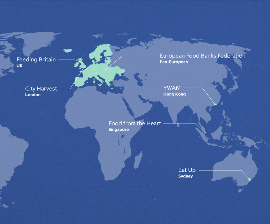 World map showing locations of Million Meals initiative