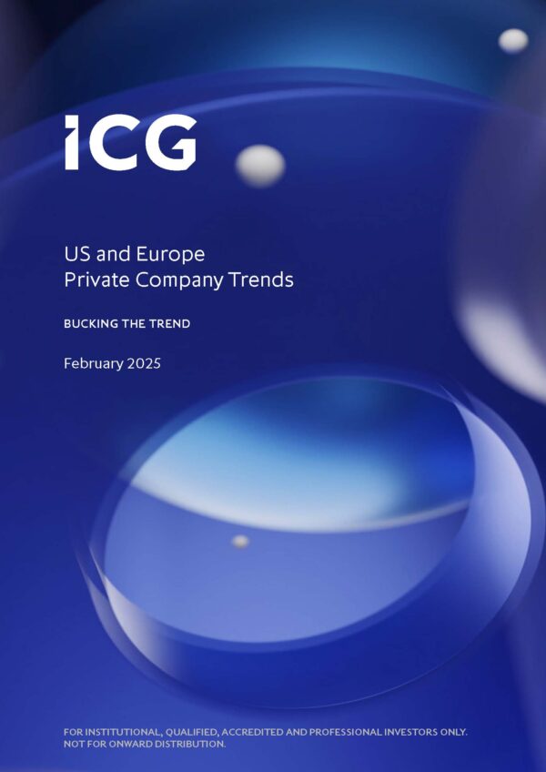 Front page of report: US and Europe Private Company Trends: Bucking the Trend, February 2025